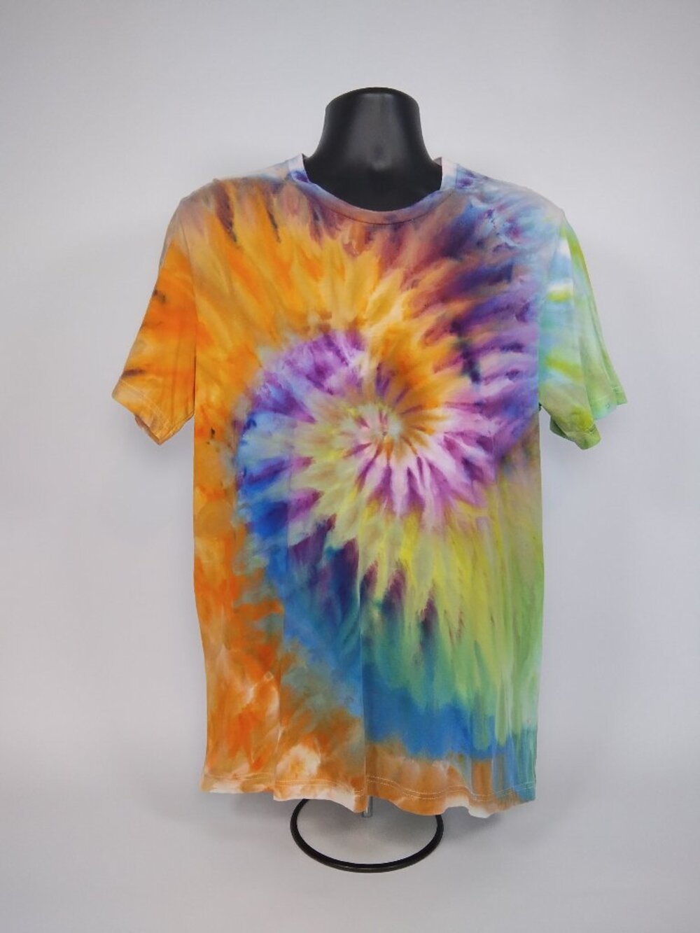 Large Unisex Bella-Canvas 3001C “Spiral” Ice Dyed T-Shirt
